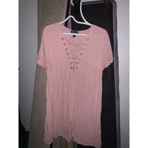 Pink lace front dress